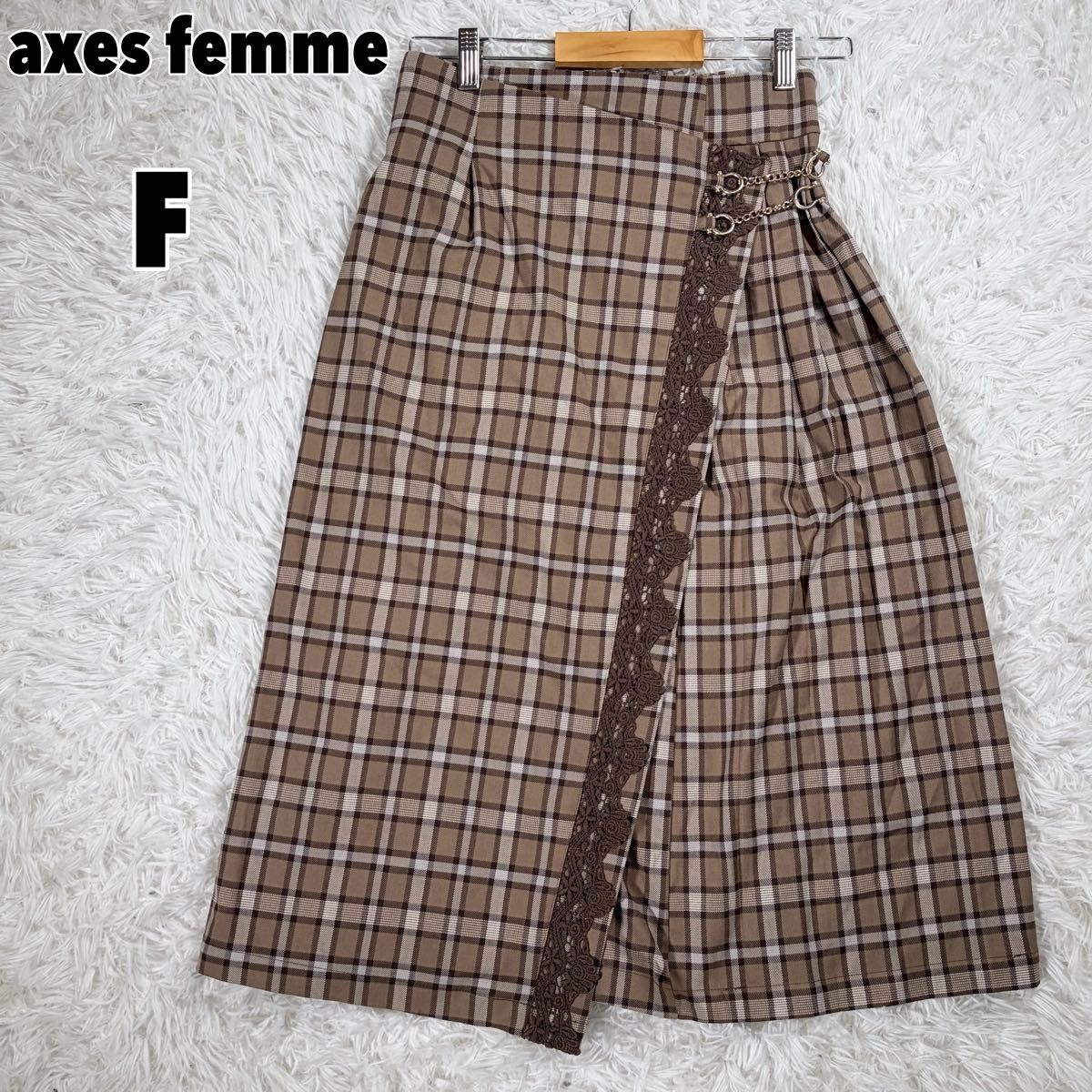 Axes Femme Women's Check Wrap Skirt with Bit Buckle