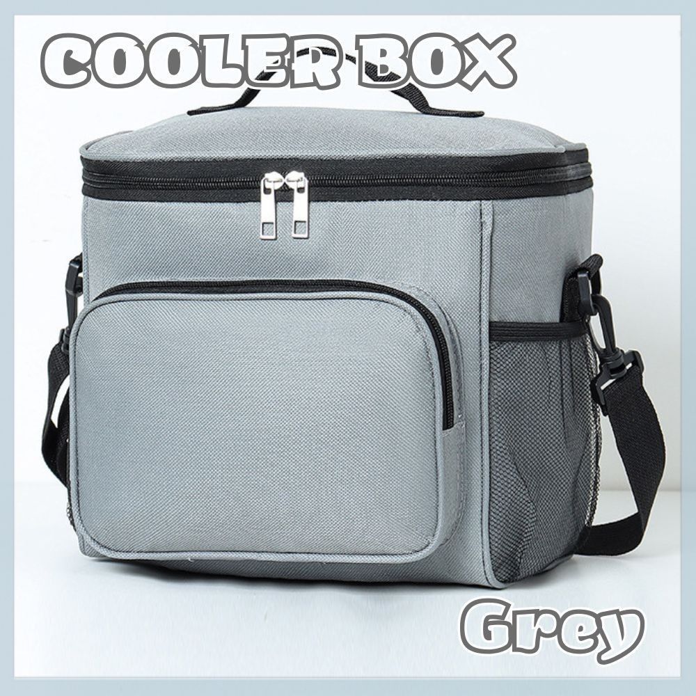 Cooler Box, Insulated Bag, Foldable Storage, Lunch Box Storage, Large Capacity, Thermal Insulation, Cold Retention, Gray