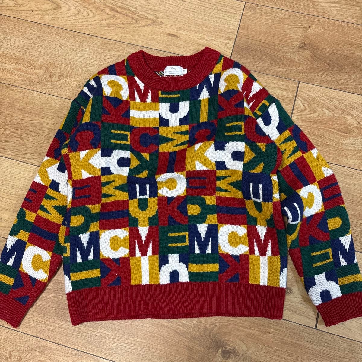 Disney MOUSSY Collab MCM-style All-Over Pattern Knit Sweater Multicolor