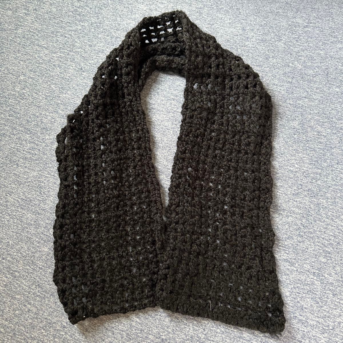 Handmade Hand-knit Muffler Stall Black