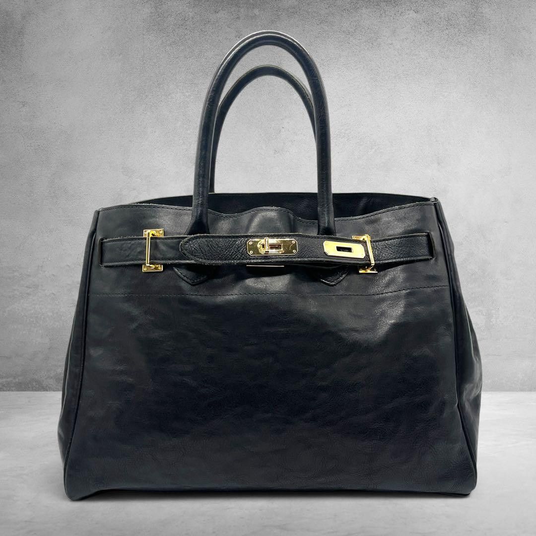 Rare SITA PARANTICA All-Leather Tote Bag A4 Large Capacity Black
